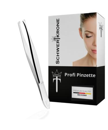 Schwertkrone tweezers professional Solingen 8 cm cranked angled slanted eyebrow plucking Germany (slanted - fine) - Buy Online on GoSupps.com