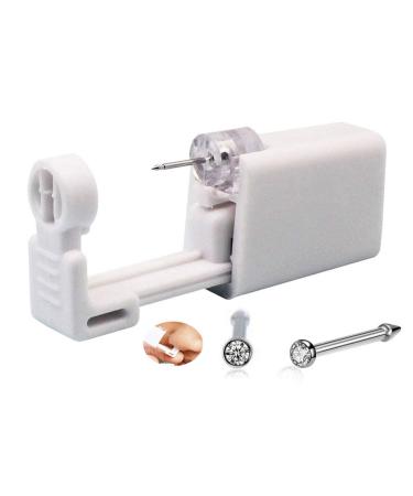 Self Nose Piercing Gun Self Nose Piercing Gun Kit Safety Nose Piercing Gun Kit Tool (White)