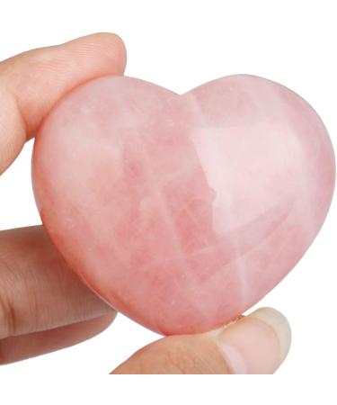 Nupuyai Rose Quartz Heart Palm Worry Stone 45mm - Chakra Reiki Healing Crystal Love Stone for Home Decoration - Buy Online on GoSupps.com