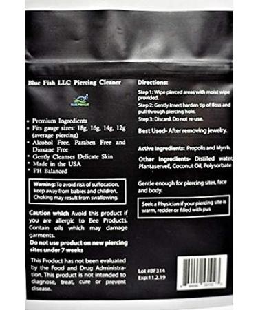 Piercing Site Cleaner Floss - USA-Made Aftercare for Ear, Belly, Nose, Nipple - Pack of 10 - Buy Online on GoSupps.com