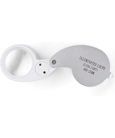 Snowmanna-40x 25mm Illuminated Eye Loupe Jewelry Magnifier Magnifying Glass Jewelry Loupe Tool with Dual Led Lighting (silver) - Buy Online on GoSupps.com