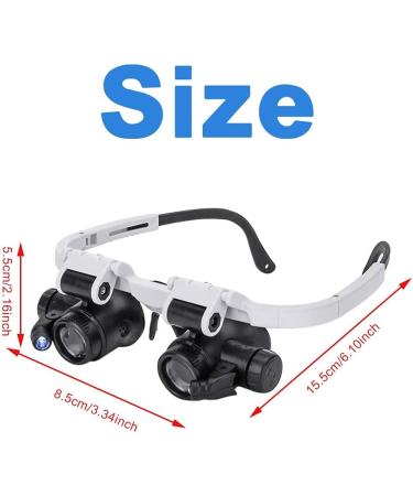 8X/15X/23X LED Magnifier Glasses Two LED Lights Adjustable LED Lamp Head Magnifying Glasses Household Tools - Buy Online on GoSupps.com