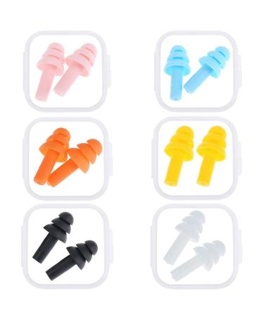 24 Pairs Waterproof Earplugs Silicone Swimming Earplugs Noise Cancelling Ear Plugs with Storage Box for Swimming Sleeping Snoring Plane Shooting Work Wine-bar Travel (3 x 3 x 1.7 cm  Set 1)