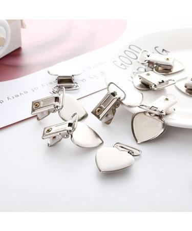 Jihuoo 20 Metal Heart Shape Pacifier Clips Durable Clips & Chains for Bibs Braces & Pacifiers | International Shipping - Buy Online on GoSupps.com
