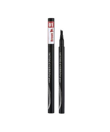 Multi-Fork Eyebrow Portable Eyebrow Contouring Pencils with 4 Tips Eyebrow Contouring Supplies for Working Home Traveling Dating Gathering Pochy 1#brown