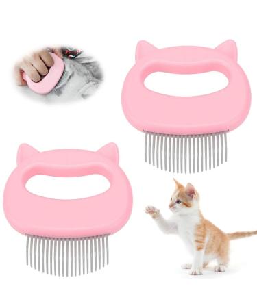 Catbrush 2 pieces of catenkamm cat brush long hair brush dog short hair massage comb for pets cats massage comb pet brush for removal of loose hair fur care cleaning (pink) 2 pieces pink
