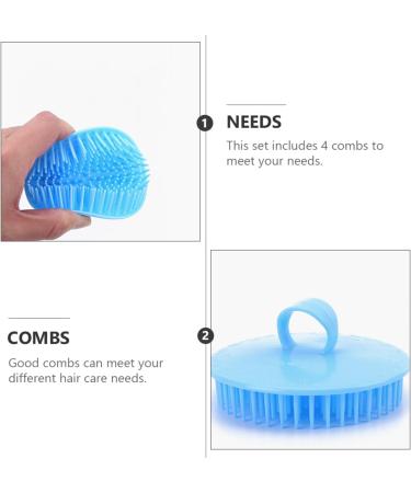 Frcolor 4-Piece Massage Comb Set | Silicone Scrubber & Scalp Massager for Hair Care | International Shipping Available - Buy Online on GoSupps.com