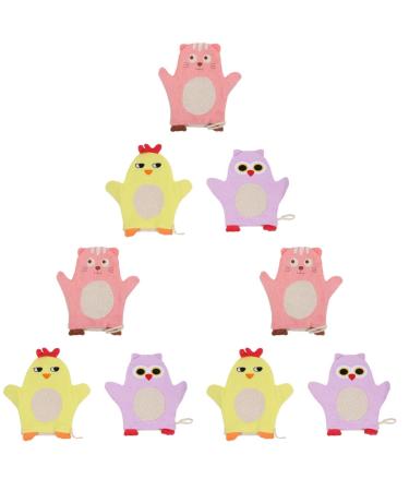 FOMIYES 9 pcs bath gloves Bath Rubbing Towel cleansing gloves for bath exfoliating loofah sponge Bath Towel Gloves Toddler Shower Glove Shower Sponge Glove cotton soft body wash child Assorted Colorx3pcs 18x15x1.1cmx3pcs
