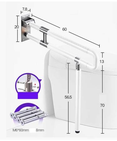 Bathroom Grab Bar Safety Support Rail Bathroom Grab Bar 23.6 inch No-slip erly Toilet Handrail Bracket Senior Bathroom Assist Wal - Buy Online on GoSupps.com