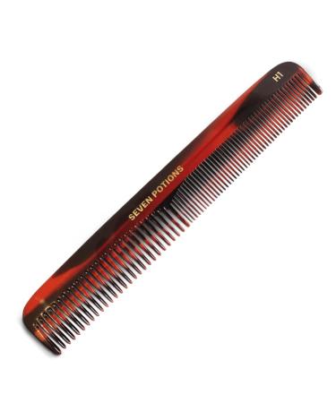 Seven Potions Hair Comb Fine and Coarse-Tooth Comb for Men's Hair Beard & Moustache Handmade (18 cm / 7.1 inch) Hair Comb H1