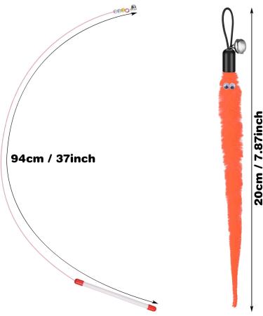 Interactive Cobee Cat Toys with Springs - 6 Colorful Plush Worms & Bells for Cats - Retractable & Replacement Furry Tail Toys - Buy Online on GoSupps.com