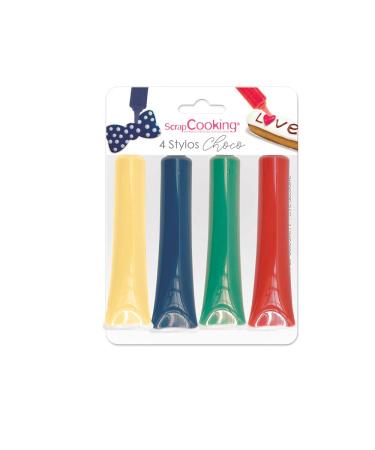 SCRAP COOKING Stylos Go t Choco Rouge/Bleu/Jaune/Vert 4 x 25 g