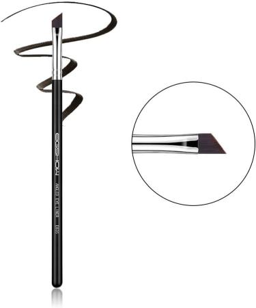 2Pcs Black Eyeliner Angle Eyebrow Kabuki Brush Set - Eigshow Portable Eye Makeup Tool for Powder & Foundation - Beauty Cosmetics Brush Kit - Buy Online on GoSupps.com