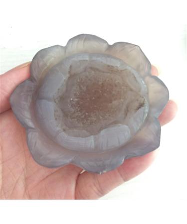 TRUSTTWO Natural Agate Geode Lotus Figurine Quartz Drusy Cluster Flower Mineral Specimen Healing Crystal Stone Wedding Party Decoration The New - Buy Online on GoSupps.com