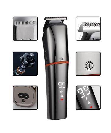 Multi Functional Waterproof Hair Clipper with LCD Display | Electric Hair Clipper & Nose Trimmer - 160mm D - Buy Online on GoSupps.com