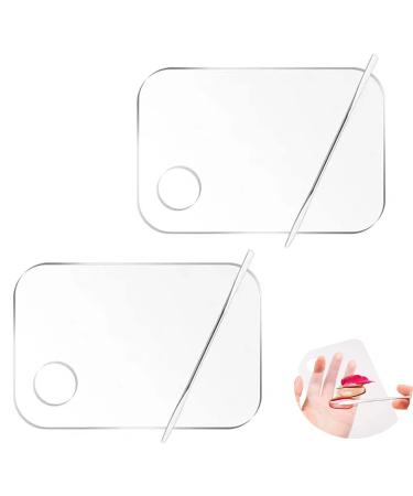Drerio 2-Piece Clear Makeup Palette Set with Spatula | Portable Acrylic Mixing Tools for Eyeshadow & Lipstick - Buy Online on GoSupps.com