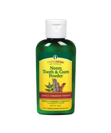 TheraNeem Tooth and Gum Powder with Probiotics, Vitamin D, Cinnamon - 40g (200 Uses) - Promotes Healthy Teeth and Gums - Buy Online on GoSupps.com