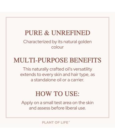 PLANT OF LIFE Organic Jojoba Oil | Cold-Pressed | Unrefined | 100% Pure | Skin Hair DIY | 16 oz / 473mL 500 ml (Pack of 1) - Buy Online on GoSupps.com