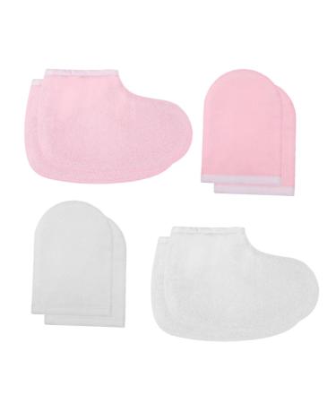 FOMIYES 4 Pairs Bath Mitt Glove Paraffin Wax Mitts and Booties Cloth Gloves Booties Paraffin Bath Gloves for Wax Bathing Accessories Beauty Accessories Gloves Hand Product M As Shown