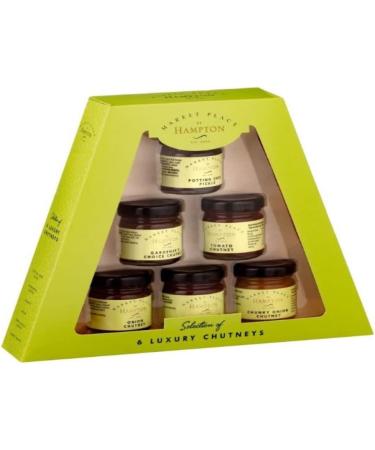 Hampton Preserves Finest Selection Chutneys & Pickles Gift Set Mini 35g Jars includes Potting Shed Pickle Gardener's Choice Chutney Tomato Onion Bramley Apple Caramelised Onion - Buy Online on GoSupps.com