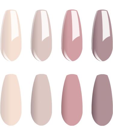 Vishine Gel Nail Polish Nude Pastel Beige Brown Gel Polish 4 Natural Colours Gel Polish Set UV Soak Off Nail Polish Design DIY Home Salon 8ml 4 Colour-C015 - Buy Online on GoSupps.com