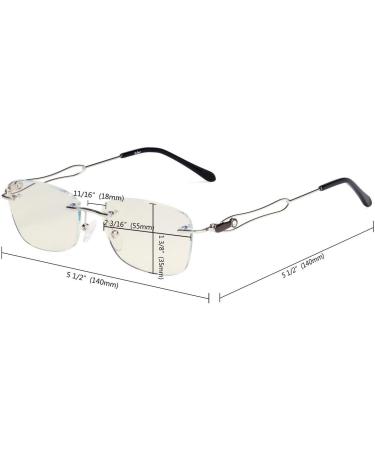 Eyekepper Rimless Blue Light Blocking Glasses for Women - Stylish Gold Frame with Purple Tips UV420 Protection Anti Eye Strain Relief - Buy Online on GoSupps.com