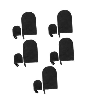 FOMIYES 5 Sets Tanning Gloves Self Tanner Mitt Face Mitt for Tanning Lotion Self Tan Face Applicator Back Lotion Mittens Face Tan Mitt Self Tanning Tools Flocking Manicure Black Tool