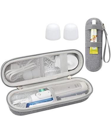 khanka Electric Toothbrush Travel Case with 2 Pack Toothpaste Cap Compatible with Philips and Oral-B Black