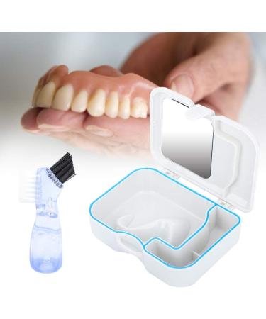 Ververt Touch Denture Box with Mirror - Durable Storage Case for False Teeth 4.7 x 3.5 Inches White & Clear - Ideal Denture Storage Solution - Buy Online on GoSupps.com