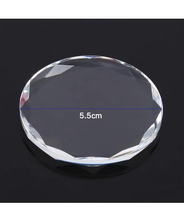 Eyelash Glue Holder Round Crystal Lash Separator Adhesive Glue Pallet Extensions Transparent Glass Gasket Eyelash Stand Spacer for Makeup Art Round Spacer - Buy Online on GoSupps.com