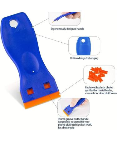 De Solv It Sticky Stuff Remover Liquid- 250ml with 10 Plastic Razor Blade Scraper for Cleaning Labels Sticker Remover Adhesive Glass - Buy Online on GoSupps.com