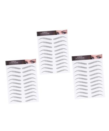 Beavorty 3 Sheets Waterproof Eyebrow Stickers Tool Stickers Realistic Fake Eyebrows False Eyebrows Cosmetics 1 count (Pack of 1) Black