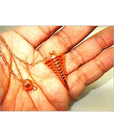 Jet Copper Metal Twisted Pendulum Cone Vortex - Crystal Therapy Healing Dowsing Tool with Free Booklet - Buy Online on GoSupps.com