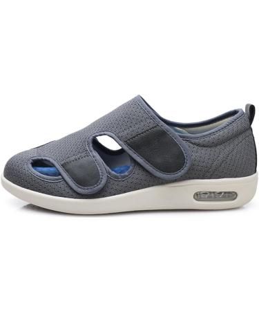 ACE SHOCK Men's Diabetic Wide Walking Shoes with Adjustable Closure - Deep Grey 9.5 Wide - Buy Online on GoSupps.com