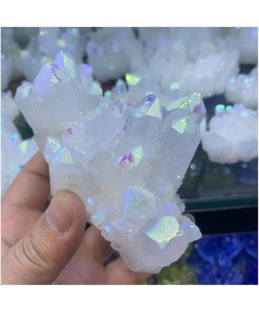 Natural Crystal Cluster Plated White Crystal Cluster Reiki Stone Crystal Tip House Decorative Specimens Crude Mine 1pc - Buy Online on GoSupps.com