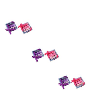 Ipetboom 6 Boxes Rose Box Gradient Color Soap Flower Artificial Flower Romantic Soap Flower Soap Rose Flower Roses Bouquet Mothers Day Rose Petal Multicolor