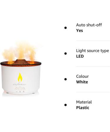 InFanso Volcano Essential Oil Diffuser 360ML with Timer and Adjustable Fog Knob - Ideal for Home, Office, Spa, Yoga - Buy Online on GoSupps.com
