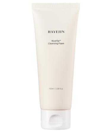 HAYEJIN RiceFila Cleansing Foam - Rice Water Face Wash with Ceramides & 6 Peptides - Gentle Moisturizing Foaming Facial Cleanser - Vegan & Hypoallergenic Korean Skincare 3.38 fl oz