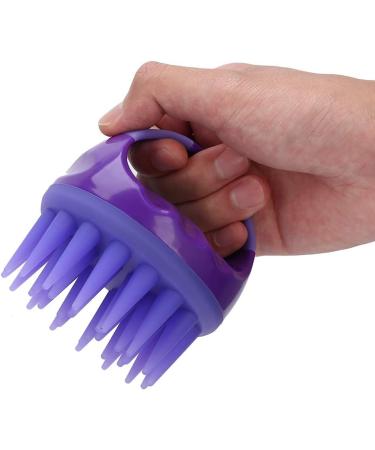 Manual Head Massager Brush - Silicone Scalp Massage Brush for Hair Root Cleaning & Care (Purple) - International Shipping - Buy Online on GoSupps.com