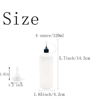 MYYZMY 5 Pcs Precision Tip Applicator Bottles - 4 Ounce Translucent Glue Bottles with Mini Funnel and 5 Color Lid - Buy Online on GoSupps.com