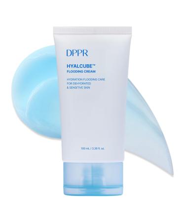 DPPR HYALCUBE Flooding Cream Korean Skincare Face Moisturizer Cream for All Skin Type Glass Skin care Deep Moisturizing & Soothing Glowy Skin Hyaluronic Acid Paraben free(3.38 fl. oz / 100ml)