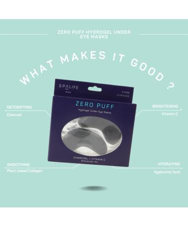 SpaLife Men's Under-Eye Strips ZERO PUFF - Charcoal + Vitamin C | 6 Treatments - Buy Online on GoSupps.com