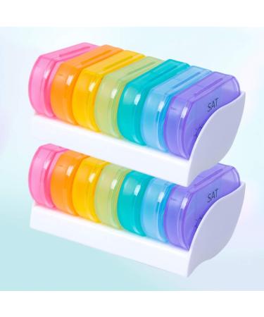 DOITOOL Travel Pill Box 2 Pack - Portable & Colorful Mini Medicine Boxes for Easy Travel Storage - Buy Online on GoSupps.com
