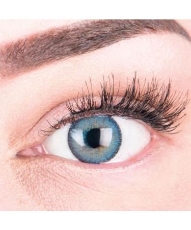 Glamlens very strongly opaque and natural blue contact lenses silicone comfort novel colored "Mirel Blue" + container - 1 pair (2 pieces) - Dia 14.00 - With strength -1.50 diopters -1.5 Dioptries 8.6 millimeters 14.00 millimeters 2.0 - Buy Online on GoSupps.com