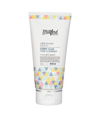 Ivory Clay Foam Cleanser 150ml/5.1 fl.Oz Deep Cleansing Facial Wash All Skin Types Kaolin Gentle Cleansing Korean Skincare
