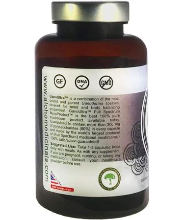 Aloha Medicinals Gano Ultra Certified Organic Mushroom Supplement - Pack of 2 - 90 Capsules - Buy Online on GoSupps.com