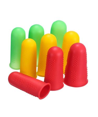 1 Set 9pcs Finger Protector Finger Sleeves Protective Finger Cover Finger Support Wear Resistant Finger Cots Thumb Protector Assorted Color 01 4.5X2.5X2.5cm