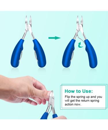 URAQT Toenail Clippers - Precision Nail Cutter for Thick Nails - Stainless Steel Heavy Duty Clippers for Ingrown Thick Toenails - Blue - Buy Online on GoSupps.com