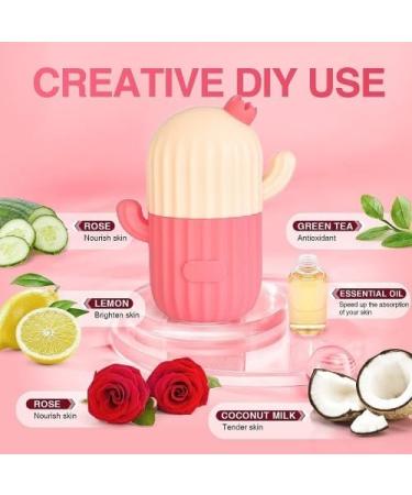 Rose Flower Ice Facial Roller 2pc/Set | Cute Cactus Shape | Reusable Ice Mold for Face | Reduce Puffiness & Pores | Facial Beauty Care Tool - Buy Online on GoSupps.com