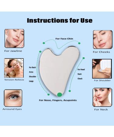 Stainless Steel Gua Sha Tool for Face, Body, Neck & Eyes - Durable Heart Massage Beauty Tool - Metal Gua Sha Skin Care Gift - Buy Online on GoSupps.com